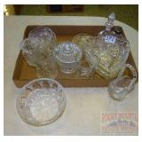 Pressed Glass Bowls, Basket and More. Pressed Glass Bowls, Basket and More.
