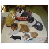 5 Dog Figurines. 5 Dog Figurines.