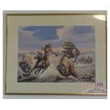 Framed Indian Hunter Print 16x20