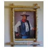 John Wayne Print and Log Frame 28x19 John Wayne Print and Log Frame 28x19