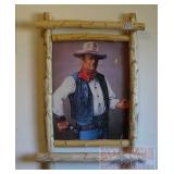 John Wayne Print and Log Frame 28x19