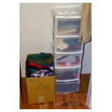 Plastic Storage Drawers w/ Women's Clothing. Plastic Storage Drawers w/ Women's Clothing.