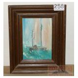 Original Ship Painting on Canvas. Original Ship Painting on Canvas.