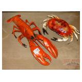 Large Faux Lobster and Crab. Large Faux Lobster and Crab.