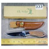 New Elk Ridge Hunting Knife w/ Wood Handle/Sheath.