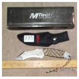 M-Tech Curve Blade Knife w/ Cord Wrapped Handle.