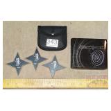 Perfect Point 3 Piece Throwing Star Set w/ Sheath.