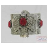 Western Style Red Stone Thunderbird Bracelet.