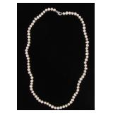 24" White Freshwater Pearl Single Strand Necklace