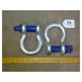 2 New 51 Ton 1' Clevises w/ Screw Pins.