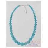 18' Graduated Bead Turquoise Necklace