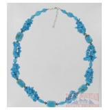 20" Turquoise Beaded Necklace.