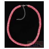 20" Light Pink Coral Beaded Necklace.