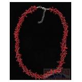 20' Triple Strand Branch Coral & Bead Necklace.
