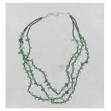 18' Triple Strand Polished Jade Necklace.