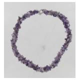 18" Polished Amethyst Multiple Gemstone Necklace.