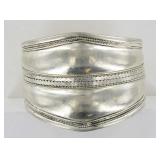 German Silver Slanted Cuff Bracelet.