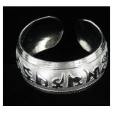 German Silver Cuff Bracelet w/ Etched Decoration.