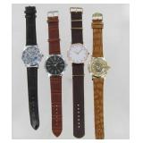 4 New Geneva Men's Quartz Watches.