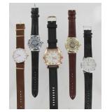 5 New Geneva Men's Quartz Watches.
