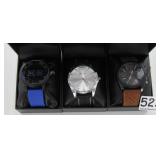 3 New Geneva Men's Quartz Watches.