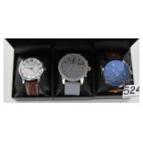 3 New Geneva Men's Quartz Watches.