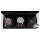 3 New Geneva Men's Quartz Watches.