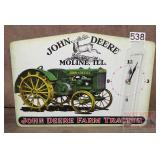 John Deere Tin Wall Clock. 10.5"X15"