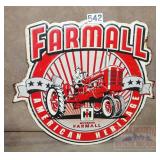 IH Farmall Die Cut Embossed Tin Sign.