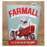 Farmall "Life is Better" Embossed Tin Sign.