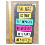 'Failure is Part of Success' Wood Sign. 24X12.