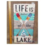 "Like at the Lake" Wood Sign. 24X12.