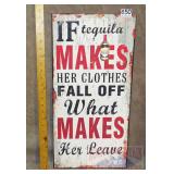 'Tequila' Wood Sign. 24X12.