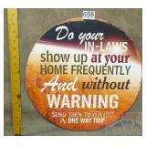 'Send Your In-Laws to Mars' Wood Sign. 16'