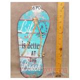 'Better at the Beach' Wood Sign. 14X6.