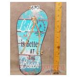 "Better at the Beach" Wood Sign. 14X6.