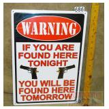 "If Found Here Tonight" Tin Sign. 17X12.