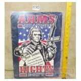 'Arms Change, Rights Don't' Tin Sign. 17X12.