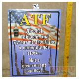 "ATF" Tin Sign. 17X12.