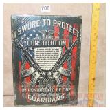 'I Swore to Protect' Tin Sign. 17X12.