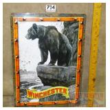 Winchester Bear Tin Sign. 17X12