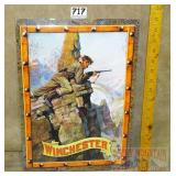 Winchester Mountain Top Hunter" Tin Sign. 17X12