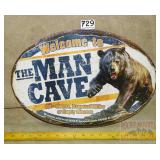 "Man Cave" Tin Sign. 12X17.