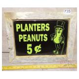 Planter's Peanut Framed Glass Advertising Sign.