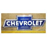 Chevrolet Bow Tie Tin Sign. 10X28