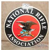 'NRA' 11' Round Embossed Tin Sign.