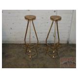 2 Heavy Scrolled Iron Plant Stands.