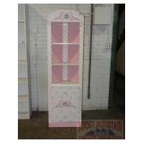 White Painted Corner Bookcase w/ 1 Door.