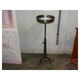 Quality Heavy Silver Tone Adjustable Accent Table.