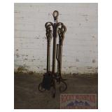 Scrolled Iron Fireplace Tool Set.